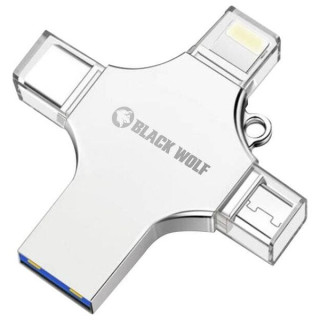 فلاشة تخزين بلاك وولف - 256 جيجابايت - Black-Wolf-4-in-1